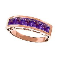 Square Cut Amethyst Ring 2.25ctw in 9ct Rose Gold