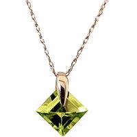 square cut peridot pendant necklace 116ct in 9ct gold