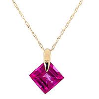 square cut pink topaz pendant necklace 116ct in 9ct gold