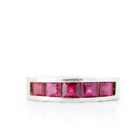 square cut ruby ring 25ctw in 9ct white gold