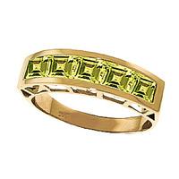 Square Cut Peridot Ring 2.25ctw in 9ct Gold