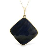 Square Cut Sapphire Pendant Necklace 21.75ctw in 9ct Gold