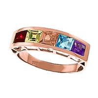 Square Cut Gemstone Ring 2.25ctw in 9ct Rose Gold