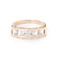 Square Cut White Topaz Ring 2.25ctw in 9ct Rose Gold