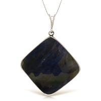 Square Cut Sapphire Pendant Necklace 21.75ctw in 9ct White Gold