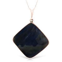 Square Cut Sapphire Pendant Necklace 21.75ctw in 9ct Rose Gold