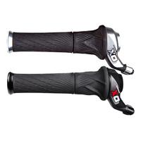 SRAM X0 Left Hand 2 Speed Grip Shifter Including Grips | Black/Silver - FRONT