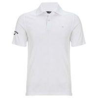 SS Poly Polo Shirt Embossed Logo - White