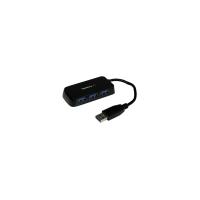 StarTech.com Portable 4 Port SuperSpeed Mini USB 3.0 Hub - Black - 4 Total USB Port(s) - 4 USB 3.0 Port(s)
