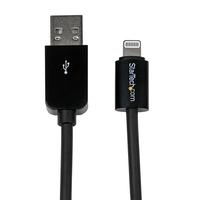 StarTech.com 2m (6ft) Long Black Apple 8-pin Lightning Connector to USB Cable for iPhone / iPod / iPad