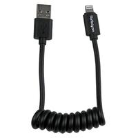 StarTech.com 0.3m Coiled Black Apple 8-pin Lightning Connector to USB Cable for iPhone / iPod / iPad