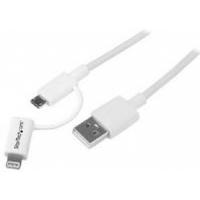 StarTech.com 1m Apple Lightning or Micro USB to USB Cable White
