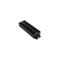 StarTech.com 10 Port Industrial USB 3.0 Hub - ESD and Surge Protection - DIN Rail or Surface-Mountable Metal Housing - 10 Total USB Port(s) - 10 USB 3