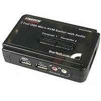 startechcom 2 port black usb kvm switch kit with audio and cables