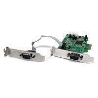 startech 2 port low profile native rs232 pci express serial card with  ...