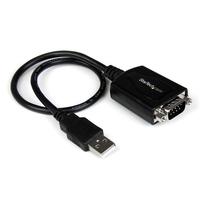 startechcom 1 ft usb to rs232 serial db9 adapter cable with com retent ...