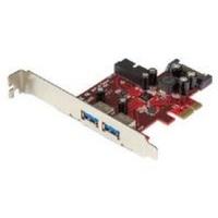 StarTech.com 4-Port PCI Express USB 3.0 Card 2 External 2 Internal SATA Power