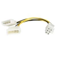 startechcom 6in lp4 to 6 pin pci express video card power cable adapte ...