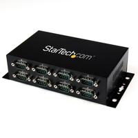 StarTech.com 8 Port USB to DB9 RS232 Serial Adapter Hub Industrial DIN Rail and Wall Mountable