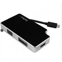 StarTech.com Travel A/V Adapter: 3-in-1 USB-C to VGA DVI or HDMI 4K