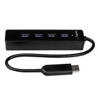 startechcom 4 port portable superspeed usb 30 hub with built in cable