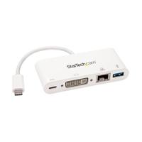 StarTech.com USB-C Multiport Adapter for Laptops Power Delivery DVI GbE USB 3.0