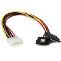 StarTech.com 12 inch LP4 to 2x Latching SATA Power Y Cable Splitter Adapter 4 Pin Molex to Dual SATA