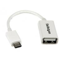 startech 5 inch micro usb to usb male to female otg host adapter white