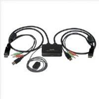 startech 2 port usb displayport cable kvm switch with audio and remote ...