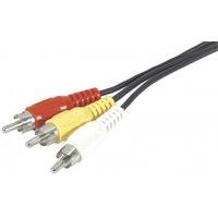 Stereo Audio+Video Cord 3 x RCA Male/Male- 5M