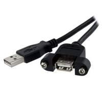 startechcom 3 feet usb 20 panel mount cable a to a fm