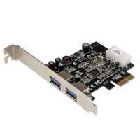 StarTech 2 Port PCI Express SuperSpeed USB 3.0 Card Adapter with UASP- LP4 Power