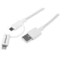 Startech.com (1m) Apple Lightning Or Micro Usb To Usb Cable (white)