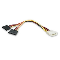startechcom 12in lp4 to 2x sata power y cable adapter molex to to dual ...