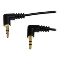 startechcom 6ft slim 35mm right angle stereo audio cable black