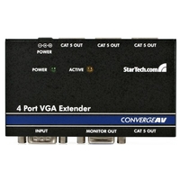 startechcom 4 port vga video extender over cat 5