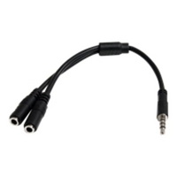 StarTech.com ion to 2x 3 Position 3.5mm Headset Splitter Adapter - M/F - Headphone / Microphone Combo Jack Splitter - Y Cable