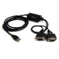 StarTech.com 2 Port FTDI USB to Serial RS232 Adapter Cable with COM Retention - USB to DB9 - USB to Serial Port
