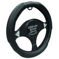 Steering Wheel Gloves in Black Soft Jumbo Grip-Luxury Universal Range-