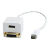 startechcom mini dvi to dvi d amp hdmi splitter cable 03m white