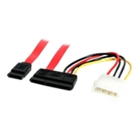 startechcom sata serial ata data and power combo cable 025m red