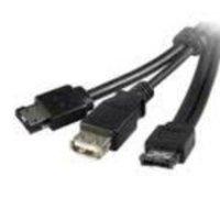 startech power esata male to esata male and usb a female cable 09m bla ...