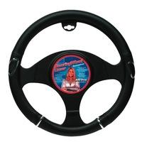 Steering Wheel Cover Black/Chrome