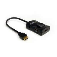 startech 2 port hdmi video splitter with audio usb powered