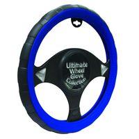 Steering Wheel Gloves in Black/Blue Sports Grip-Luxury Universal Range