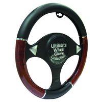 steering wheel gloves in black with wood effect luxury universal range