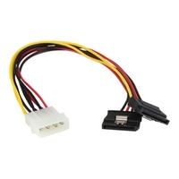 startech 12 inch lp4 to 2x latching sata power y cable splitter adapte ...