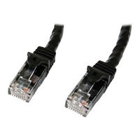 Startech Black Gigabit Snagless RJ45 UTP Cat6 Patch Cable - 0.5m Patch Cord