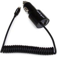 StarTech Dual-port Car Charger With Lightning Cable And USB 2.0 Port Black