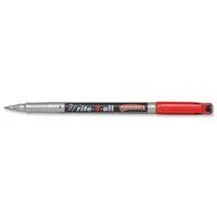 Stabilo Write-4-all Permanent Marker Pen Waterproof 0.7mm Line Red Ref 156-40 [pack 10]